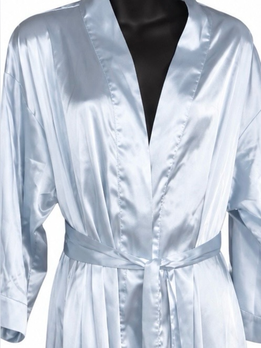 Cabernet Light Blue Satin Robe medium - Picture 4 of 5